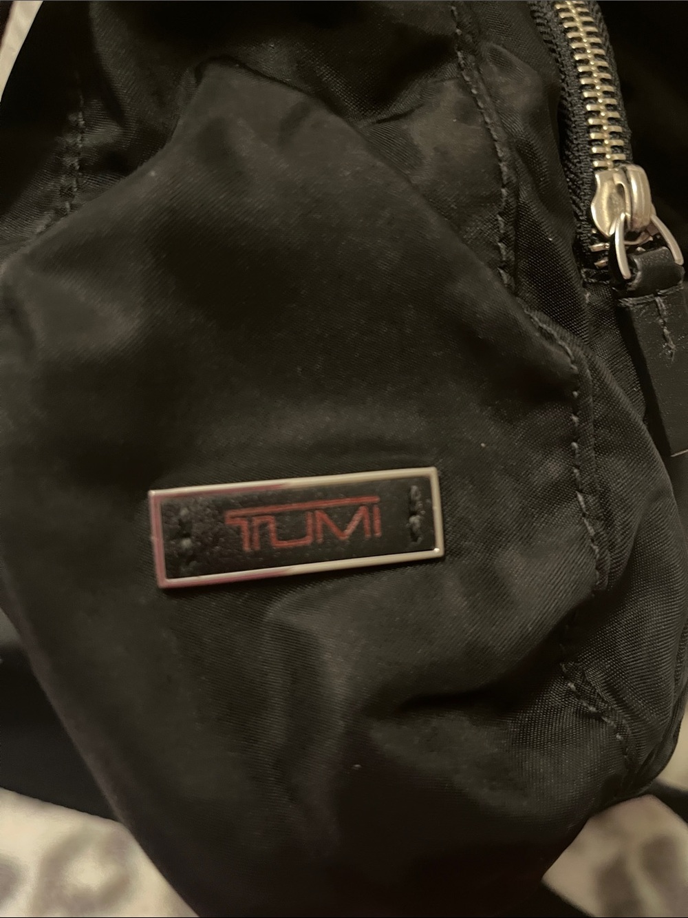 Tumi Black Nylon Crossbody Bag with Red Accent - Picture 2 of 5
